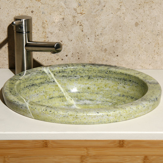 Allstone Group Green Stone Handmade Oval DropIn Bathroom Sink Wayfair
